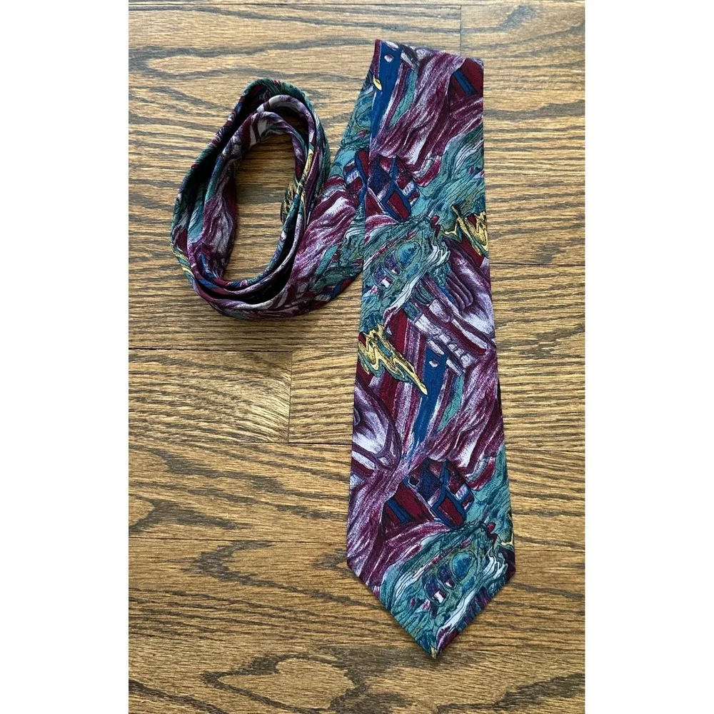 Deadstock Jerry Garcia Banyan Trees Silk Tie Mens OS Psychedelic Grateful Dead